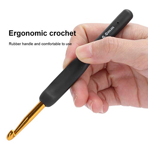 KUIDAMOS Black Crochet Hooks Set, 9Pcs 2.0mm - 6.0mm Ergonomic Crochet Hooks and Crochet Supplies Knitting Hook for Crochet Accessories Knitting Crochet Supplies for Arthritic Hands Sweater Sewing - Image 3