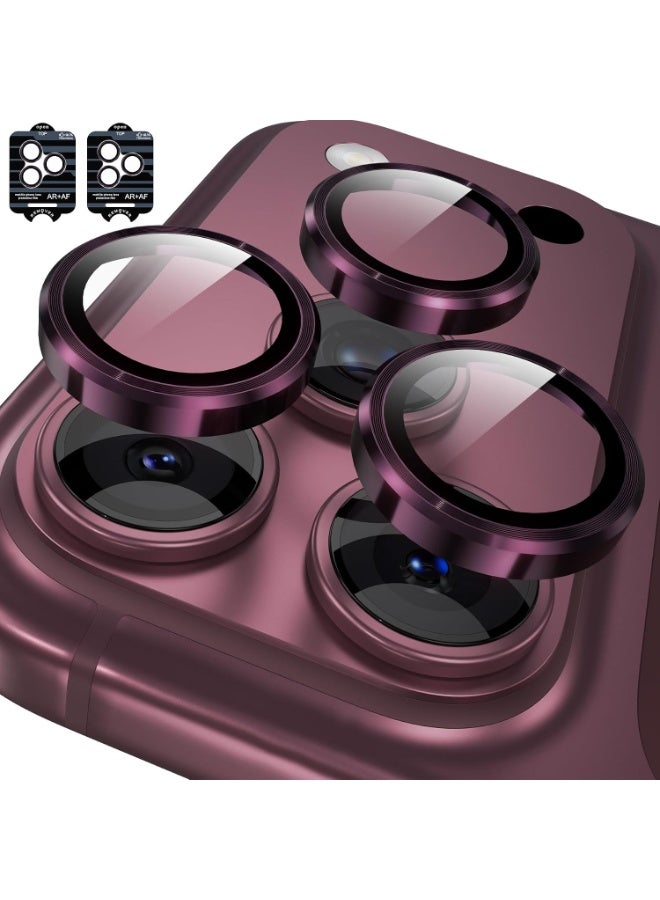 ELTRAZONE 2 Pack Camera Lens Protector for iPhone 18 Pro / 18 Pro Max, Tempered Glass Metal Individual Lens Cover, Full Coverage Camera Guard, Scratch Resistant Lens Protector Burgundy - Image 1