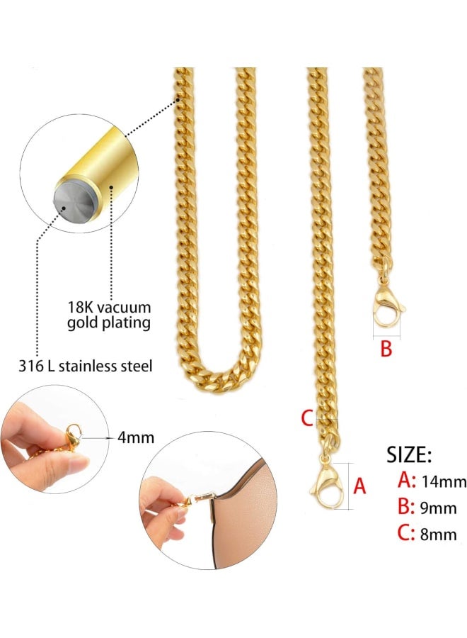 Tiasri 47" DIY Iron Chain Strap Handbag Chains Accessories Purse Straps Shoulder Cross Body Replacement Straps,Gold Stainless Steel  - Image 4