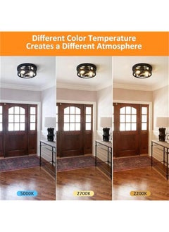 Arabest 2-Pack Vintage Black Flush Mount Ceiling Light Fixtures for Hallways, Kitchens, and BedroomsFarmhouse-Inspired Ceiling LightingIdeal for Adding Style to Any Room  - Image 4