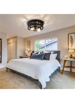 Arabest 2-Pack Vintage Black Flush Mount Ceiling Light Fixtures for Hallways, Kitchens, and BedroomsFarmhouse-Inspired Ceiling LightingIdeal for Adding Style to Any Room  - Image 5