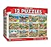 MasterPieces Jigsaw Puzzle 12Pack Bundle Set Fun for Adults and Family Folk Art Collection 4 Round 100 Piece 4 300 Piece 4 500 Pieces - Image 2