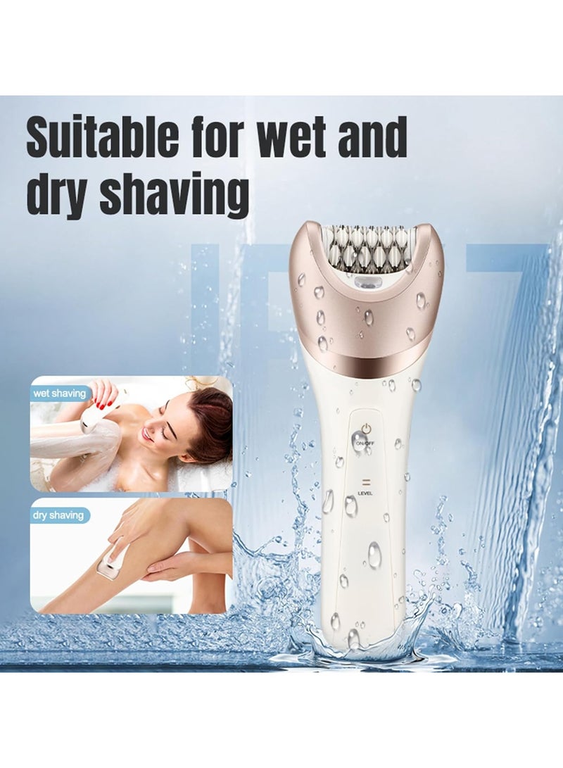 مجموعة إزالة الشعر للنساء 6 في 1 مزيل شعر الجسم بدون ألم وماكينة إزالة الشعر للوجه مزيل شعر كهربائي مقص منطقة الب قابل لإعادة الشحن بسرعتين قابلتين للتعديل ماكينة حلاقة كهربائية للنساء - Image 4