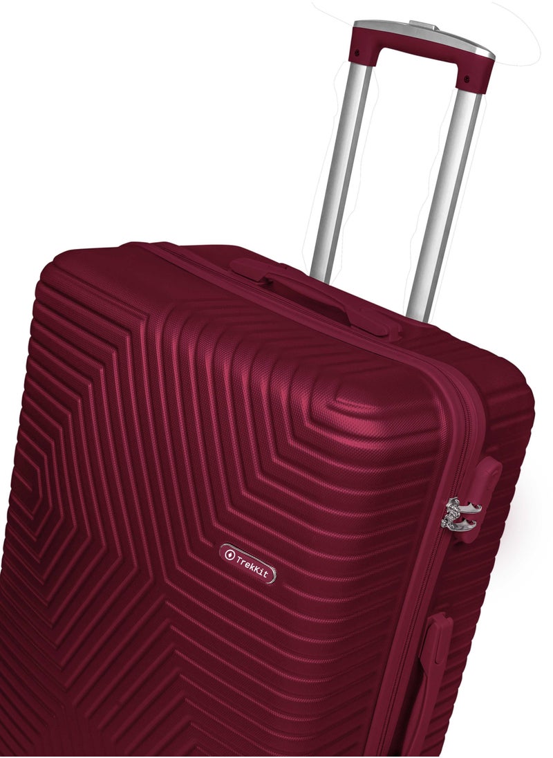 TRAVEL WAY - TravelWay Lightweight Luggage Set of 3 Bag - 3 Sizes Hardshell Suitcase Spinner Luggage for Travel | ABS Luggage with 4 Spinner Wheels (Burgundy Red, Set of 3) - Image 1