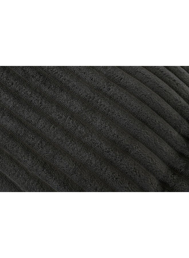 Mintra Blanket Double Sided Sherpa & Strip Soft Flannel Olive Green 220x240 - Image 2