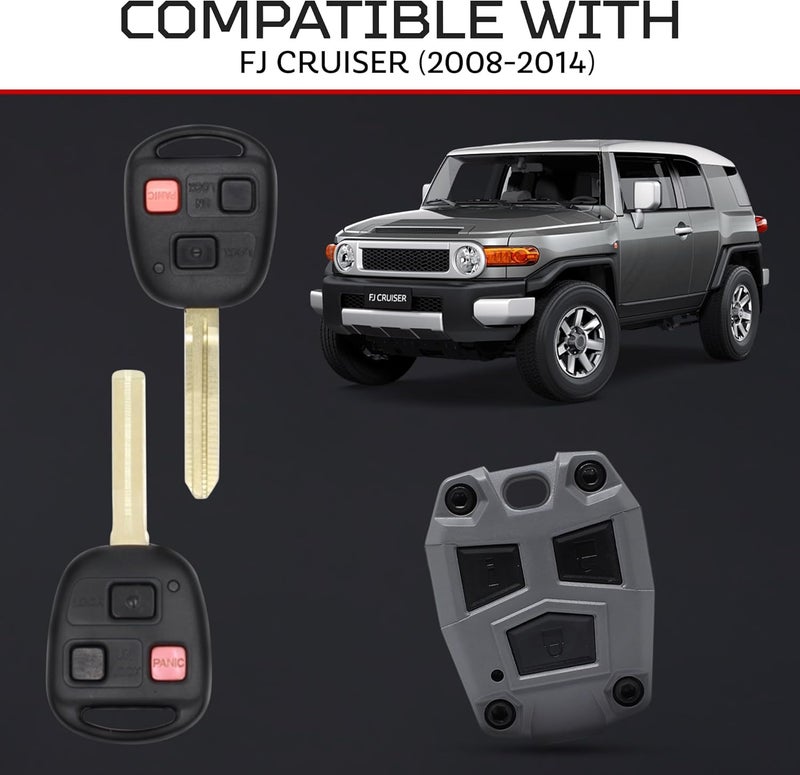 AJT DESIGN مفتاح سيارة من البلاستيك ABS لطراز FJ Cruiser (2008-2014) - Image 2