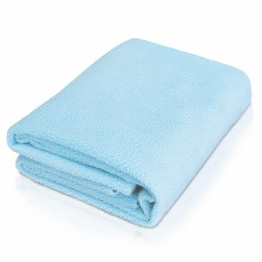 Quick Dry Sheet for Newborn, Anti-Piling Soft Fleece Bed Protector, Waterproof Absorbent Mattress Protector, Blue, Red  - Image 1