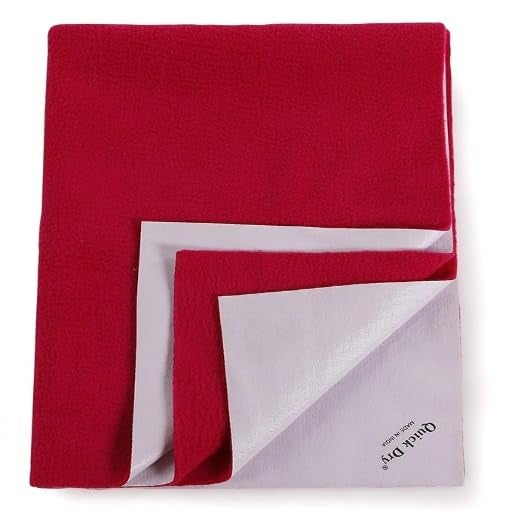 Quick Dry Sheet for Newborn, Anti-Piling Soft Fleece Bed Protector, Waterproof Absorbent Mattress Protector, Blue, Red  - Image 2