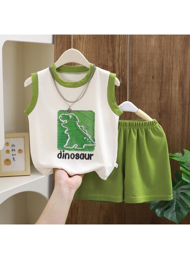 Summer New Children's Vest Set Boys Sleeveless Top Shorts Korean Summer Two-piece Children's Clothing Thin