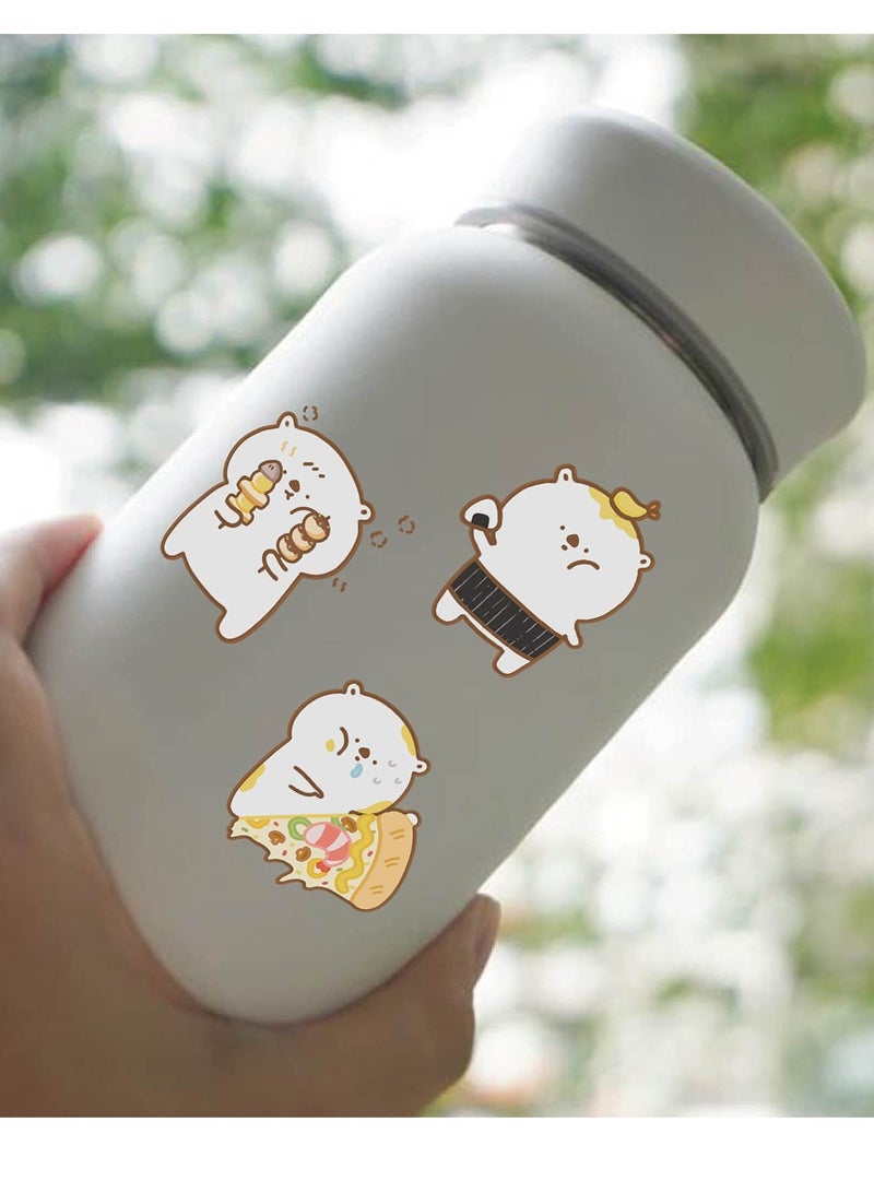 40-عبوة ملصقات دببة كرتونية لطيفة - رسومات مائية من الفينيل لمذكرات الطعام، حقائب العربات، زجاجات الماء، الثلاجات، الكمبيوترات، ومشاريع الأعمال اليدوية. ملصقات مرحة وجذابة! - Image 3