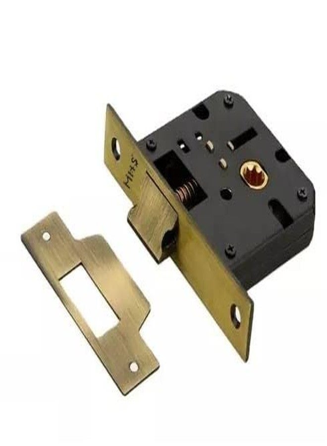 MHS Mortise Lock Accessories | Heavy Duty Locking Mechanism Parts for Wooden Door | Without Handle & Key | Made in India | 5 Year Warranty (Baby Latch Body 50 MM, Antique Brass) - Image 1