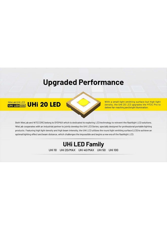 NITECORE Nitecore MT2C Pro 1800 Lumen EDC Flashlight, USB-C Rechargeable, High Efficient LED, Long Runtime, Long Throw, Slim, Lightweight for Everyday Carry, Glove Box or Outdoor  - Image 3