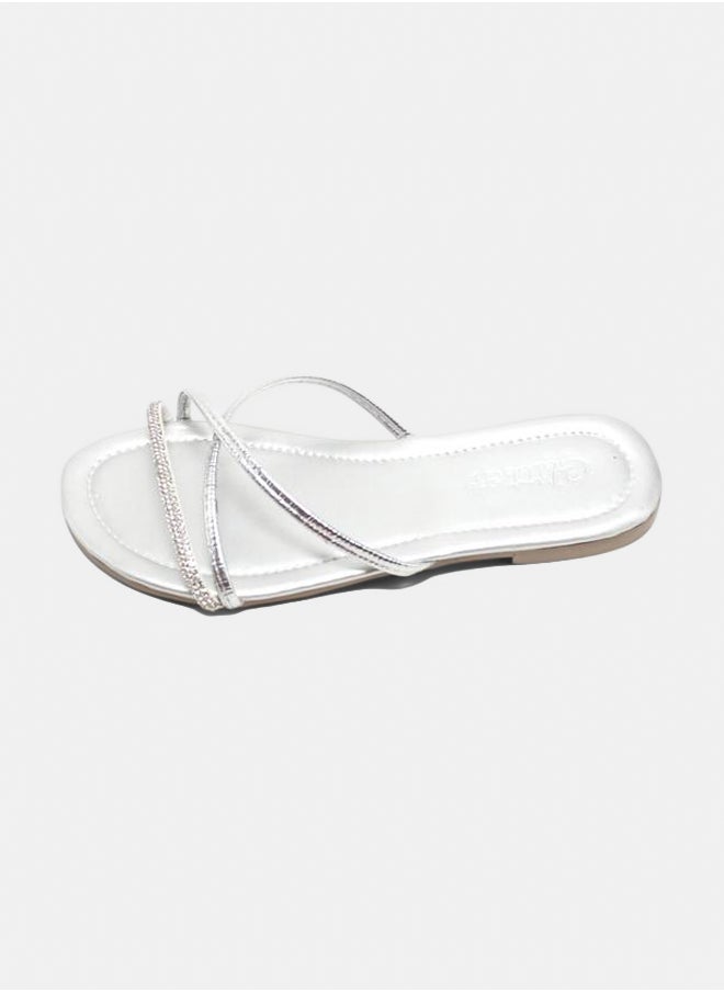 Glitter Glitter Women Slippers - Silver  - Image 2