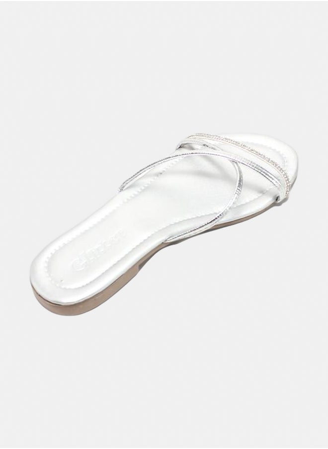 Glitter Glitter Women Slippers - Silver  - Image 4