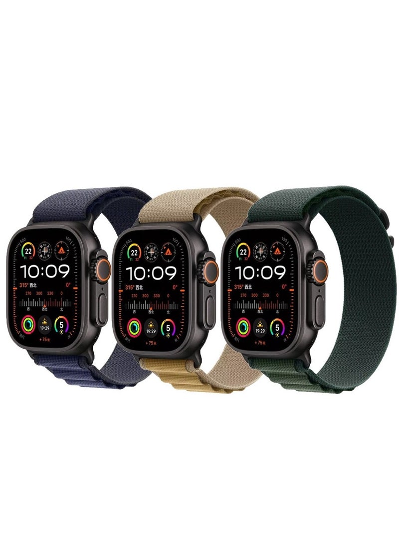 Generic - (Pack of 3) Alpine Loop Band for Apple Watch Ultra 1/2 49mm 46mm 45mm 44mm 42mm, Nylon Woven Sport Strap Compatible with iwatch Series 10 9 8 7 6 5 4 3 2 1 SE - Image 1