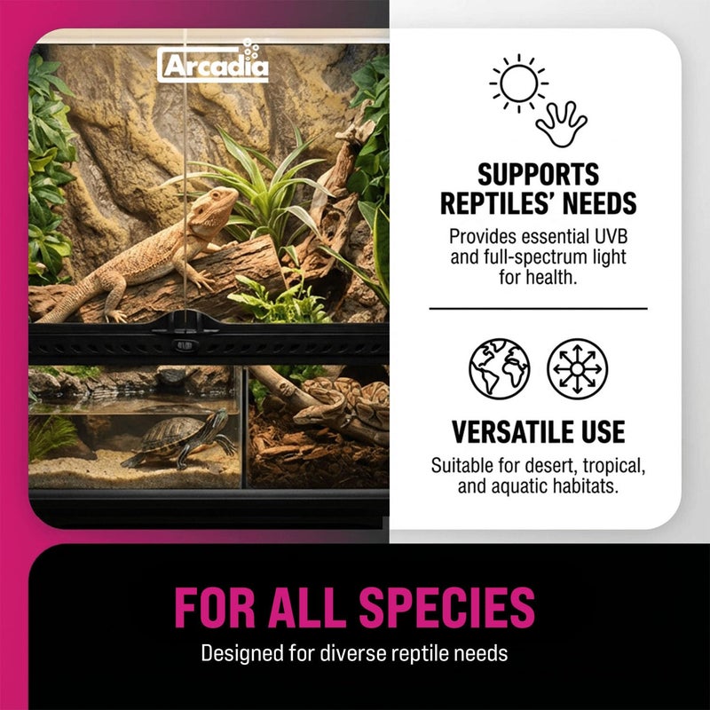 Arcadia T5 UVB Reptile Light Fixture Kit 34" Long 39 Watts 14% UVB Dragon â€“ Complete UVB Light for Reptiles, Turtles, Snake, Bearded Dragon Lamp, Long Lasting Easy to Use Professional Lighting - Image 3