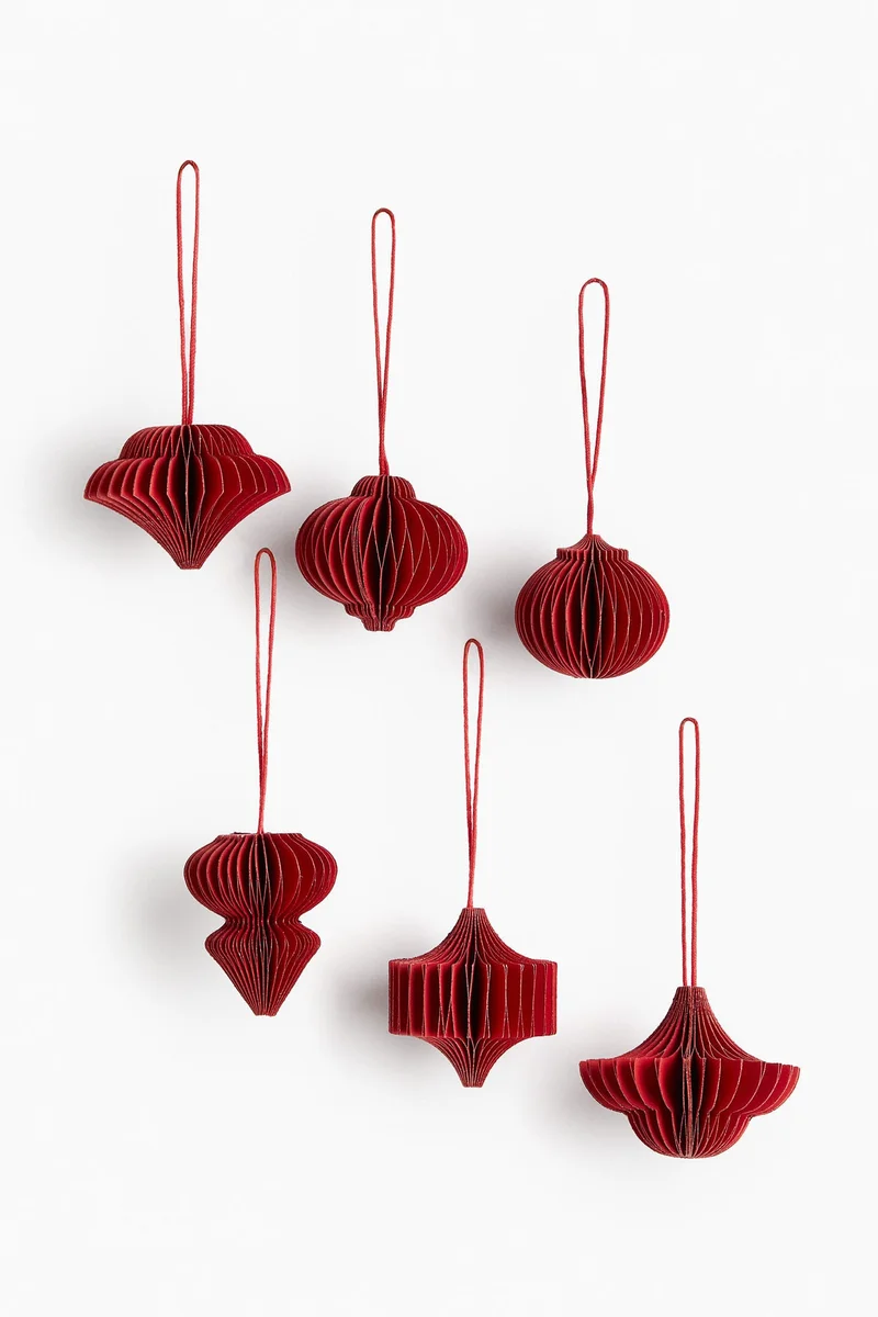 H&M 6-pack Christmas paper decorations