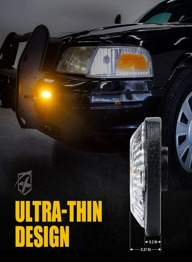 Xprite LED Emergency Strobe Police Lights Kit, Surface Flush Mount Grill Grille Hazard Safty Warning Flashing Light for Volunteer Vehicles Off-Road Trucks Cars SUV ATV UTV Motorcycle 4PCS Red & Blue - Image 5