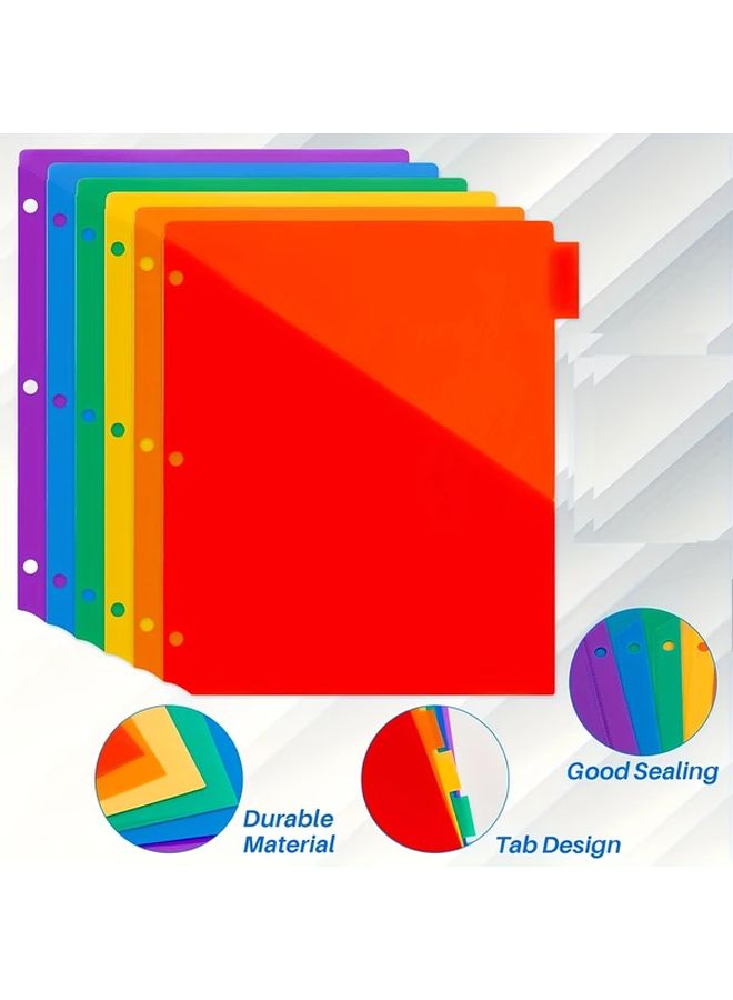 6 Colors 12pcs Multicolor 3 Ring Binder Plastic Page Separators with Labels for Office Organization and School Supplies - Image 3