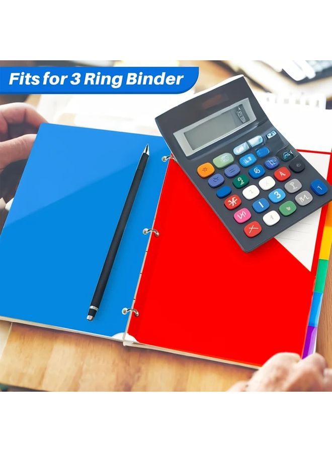 6 Colors 12pcs Multicolor 3 Ring Binder Plastic Page Separators with Labels for Office Organization and School Supplies - Image 5