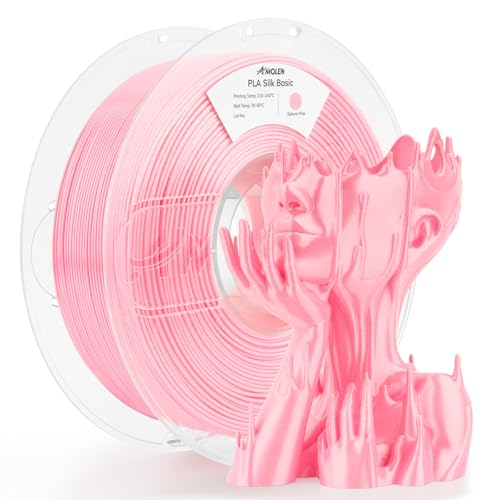 AMOLEN PLA Filament 1.75mm Silk Shiny Sakura Pink, 3D Printer Filament 1.75mm for 3D Printing 1kg(2.2lbs) Spool Compatible with Most FDM Printer - Image 1