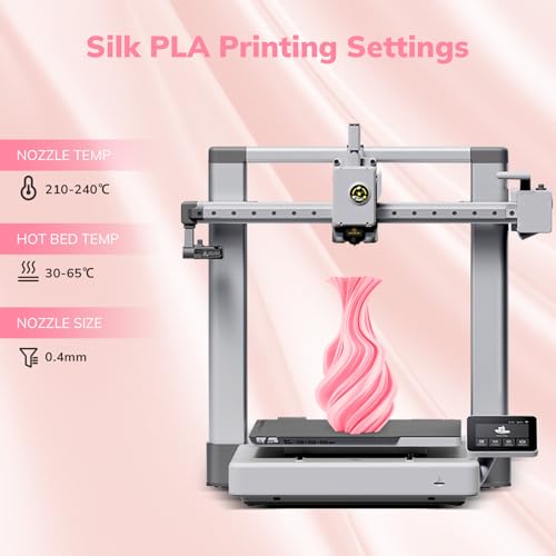AMOLEN PLA Filament 1.75mm Silk Shiny Sakura Pink, 3D Printer Filament 1.75mm for 3D Printing 1kg(2.2lbs) Spool Compatible with Most FDM Printer - Image 3