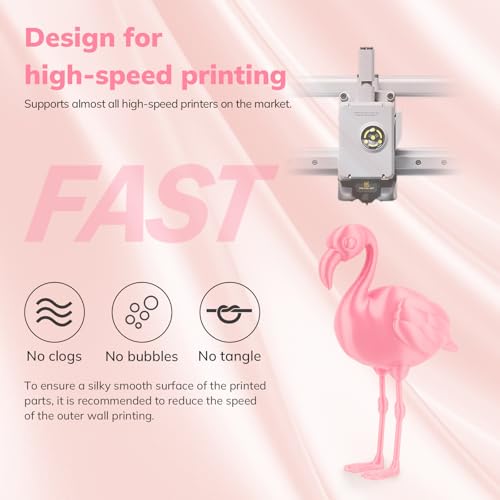 AMOLEN PLA Filament 1.75mm Silk Shiny Sakura Pink, 3D Printer Filament 1.75mm for 3D Printing 1kg(2.2lbs) Spool Compatible with Most FDM Printer - Image 4