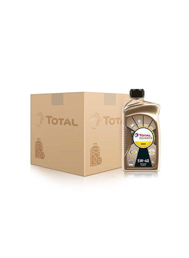 Total Quartz 9000 5w40 engine oil, carton of 12 pieces
