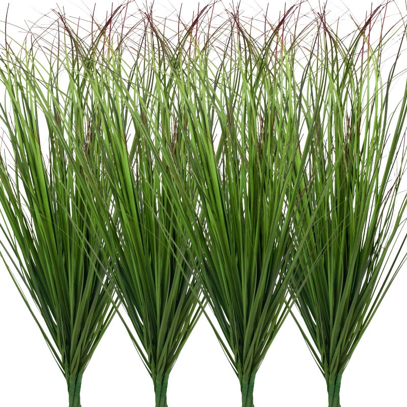 LUZOGA 12Pcs Artificial Grass Plants Faux Shrubs Wheat Grass Artificial Tall Grass Fake Plants for Outdoor DecorArtificial Greenery Stems Weed for Room Indoor Home DecorGreen Red Tail - Image 2