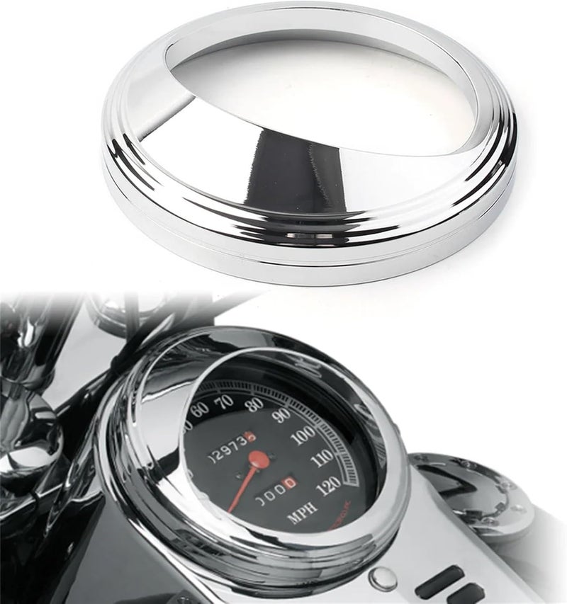 QASULER Chrome Speedometer Trim Bezel Ring for Harley - Image 1