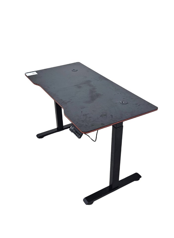 Electric Hydraulic Height Adjustable Office Desk from 72 to 121 cm – Smart Black Desk for Computer, Study, or Work – Surface Size 120x60 cm, Height Adjustable Standing Desk, Multi-Purpose Engineering Desk