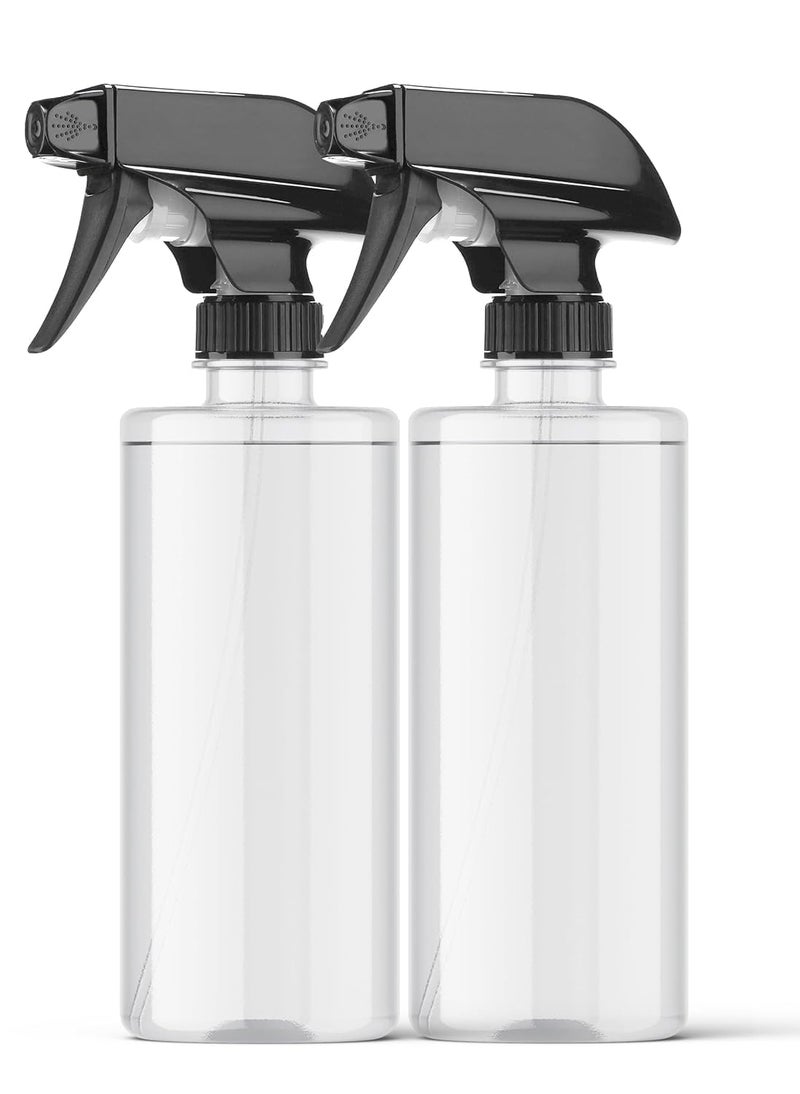 ERZA Spray Bottle 500 ml Transparent Refillable Fine Mist Pump (Pack of 2) Leak Proof Plastic Bottle for Hair Face Garden Perfume Sanitizer Rose Water - Image 1