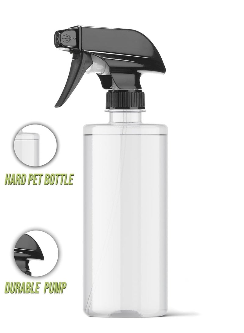 ERZA Spray Bottle 500 ml Transparent Refillable Fine Mist Pump (Pack of 2) Leak Proof Plastic Bottle for Hair Face Garden Perfume Sanitizer Rose Water - Image 3
