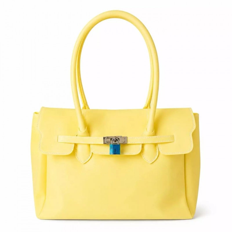 Jelly Firkin Tote Bag - Versatile Shoulder & Handbag in PVC