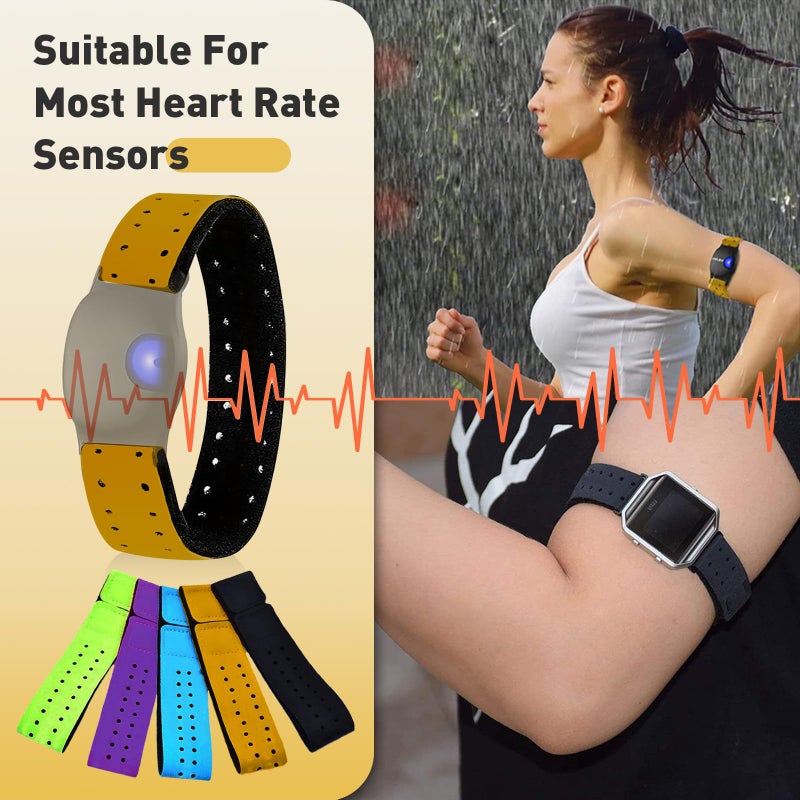 Iffitya 5pcs Replacement Heart Rate Monitor Bands, 0.8x13.8in 5 Colors Soft Heart Rate Strap Adjustable Armband Strap Heart Rate Monitor Band for OTF Beat Heart Rate Sensor,and for Theory Fitness - Image 4