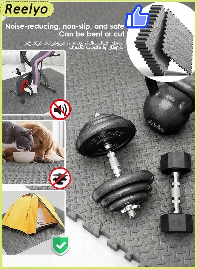 اسم المحتوى ناريلا 6/12/18/30/42/54/54 قطعة بلاط أرضيات من الإسفنج الرغوي لممارسة التمارين الرياضية EVA المتشابك لحماية سطح الأرض الواقي لصالة الألعاب الرياضية المنزلية، سجاد تمرين اللعب، سجاد تمرين التمرين السفلي (رم - Image 1