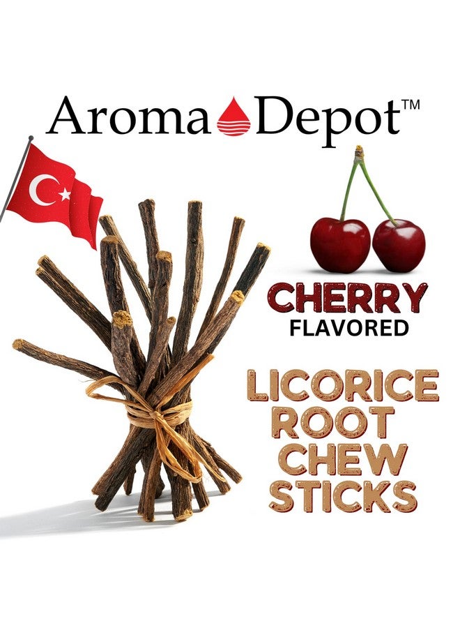 Aroma Depot Aroma Depot Cherry Flavored Licorice Root Chew Sticks - 4 oz. for Oral Health, 100% Pure Natural, 6.5-7 inches Long - Image 2