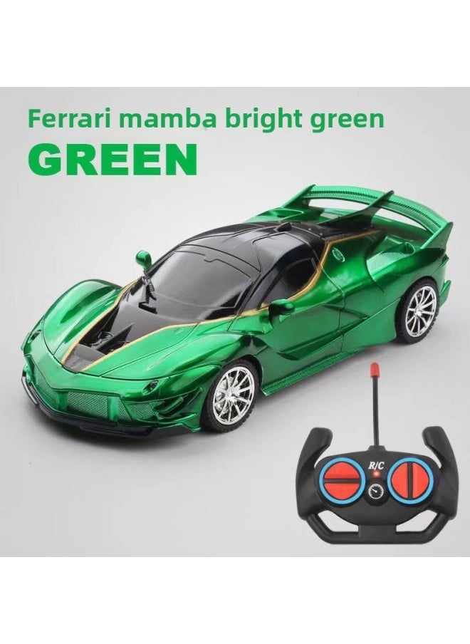 Remote Control Car Rechargeable High-speed Electric Remote Control Car Drift Sports Car Four-way Racing Children Boy Toy Car-Color:2024 Hot Racing-farmanba Green [gift Box]-Proportion:1 Package Special Charging Set + Remote Control [free Remote Control Battery]  - Image 1