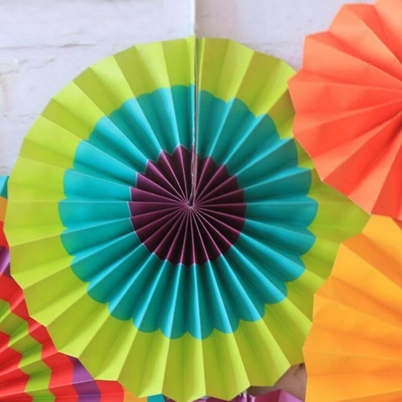 AMFIN (Pack Of 6) Multicolor Design Fan Party Materials Photo Backdrop Decor Wedding, Baby Shower, Birthday Party Decoration - Image 4