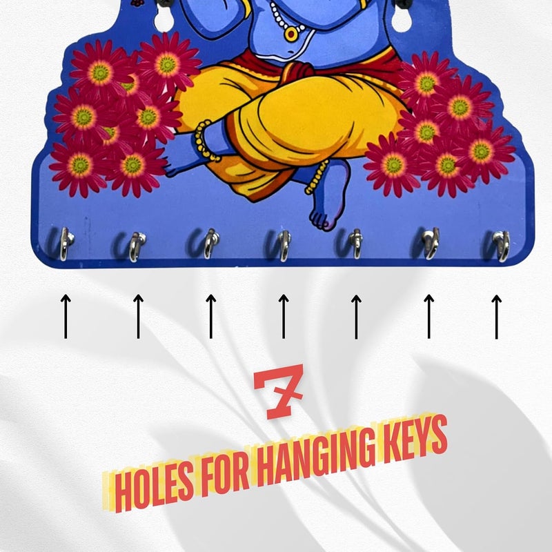 Maefele Shri Krishna (Makhan Chor) Key Holder – Decorative Wall Art for Home | Little Krishna Key Organizer for Bedroom, Living Room, Guest Room & Dining Area - Image 3