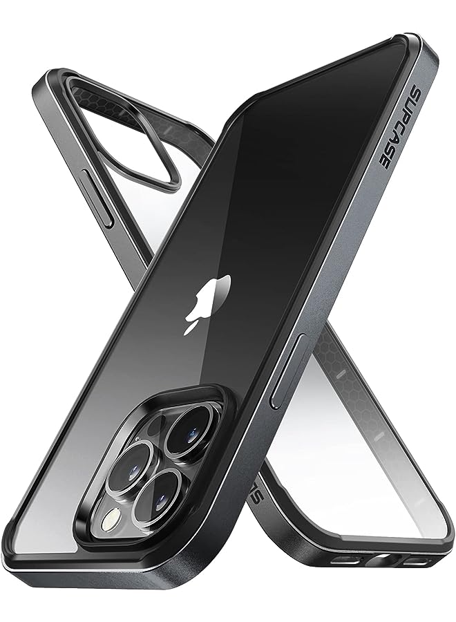 SupCase Unicorn Beetle Edge Series Case for iPhone 13 Pro (2021 Release) 6.1 Inch, Slim Frame Clear Case with TPU Inner Bumper & Transparent (Black) - Image 1