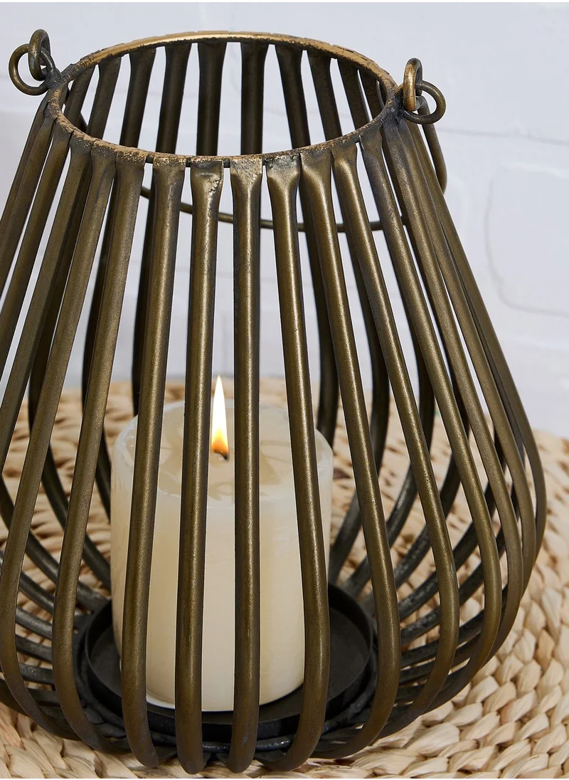 AURORA 20Cm Tear Drop Lantern Wire Gold