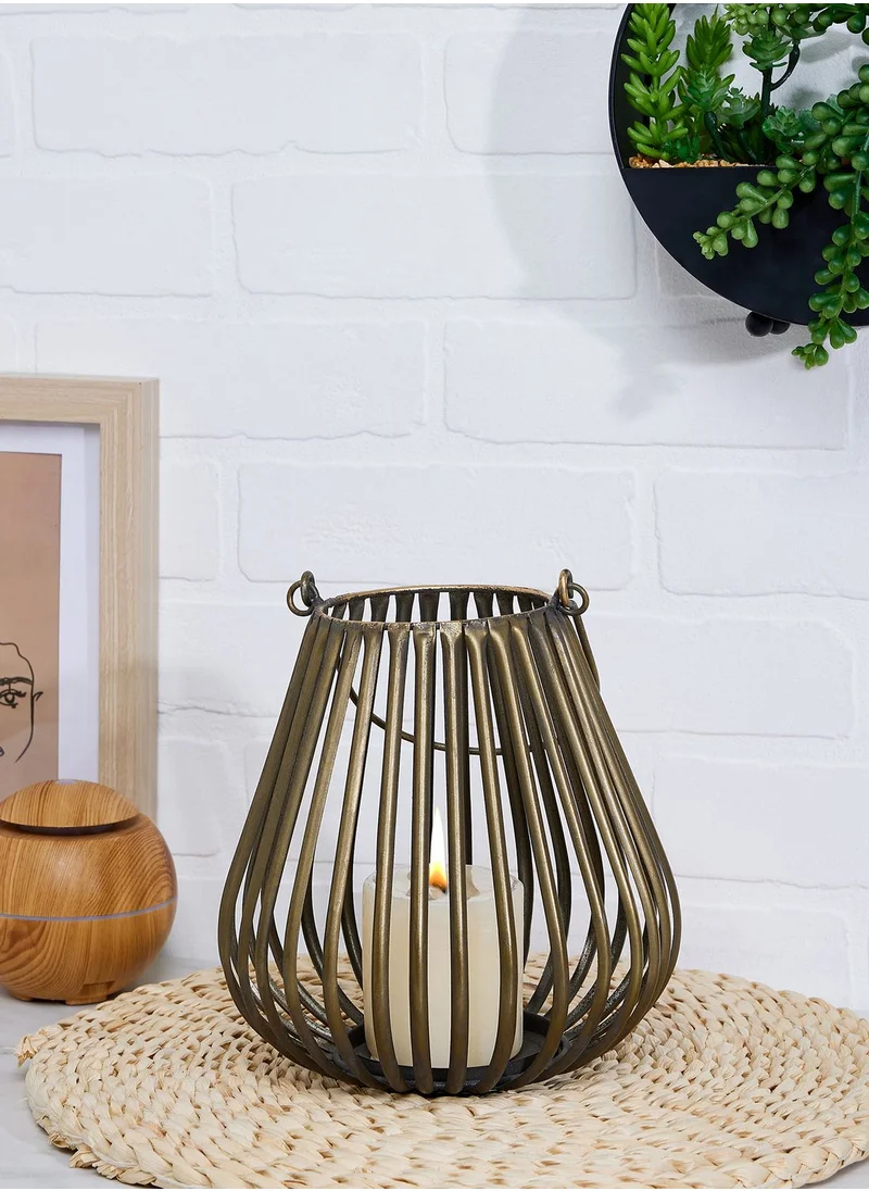 AURORA 20Cm Tear Drop Lantern Wire Gold