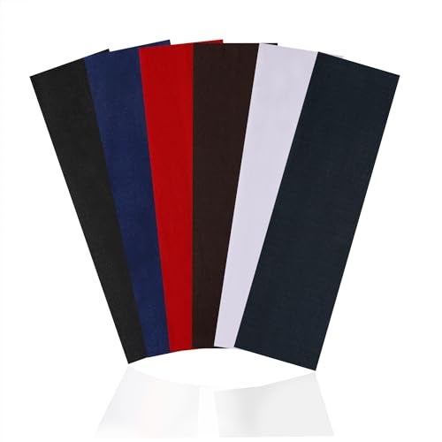 Seeotwo Elastic Sports Headbands - Athletic Hair Headband Women,Men,Boys,Girls Thin Soft Cotton Stretchy Non-Slip Stylish Sweat Band Running Yoga (6),Black,Red,Gray,Brown,White,Navy Blue) - Image 1