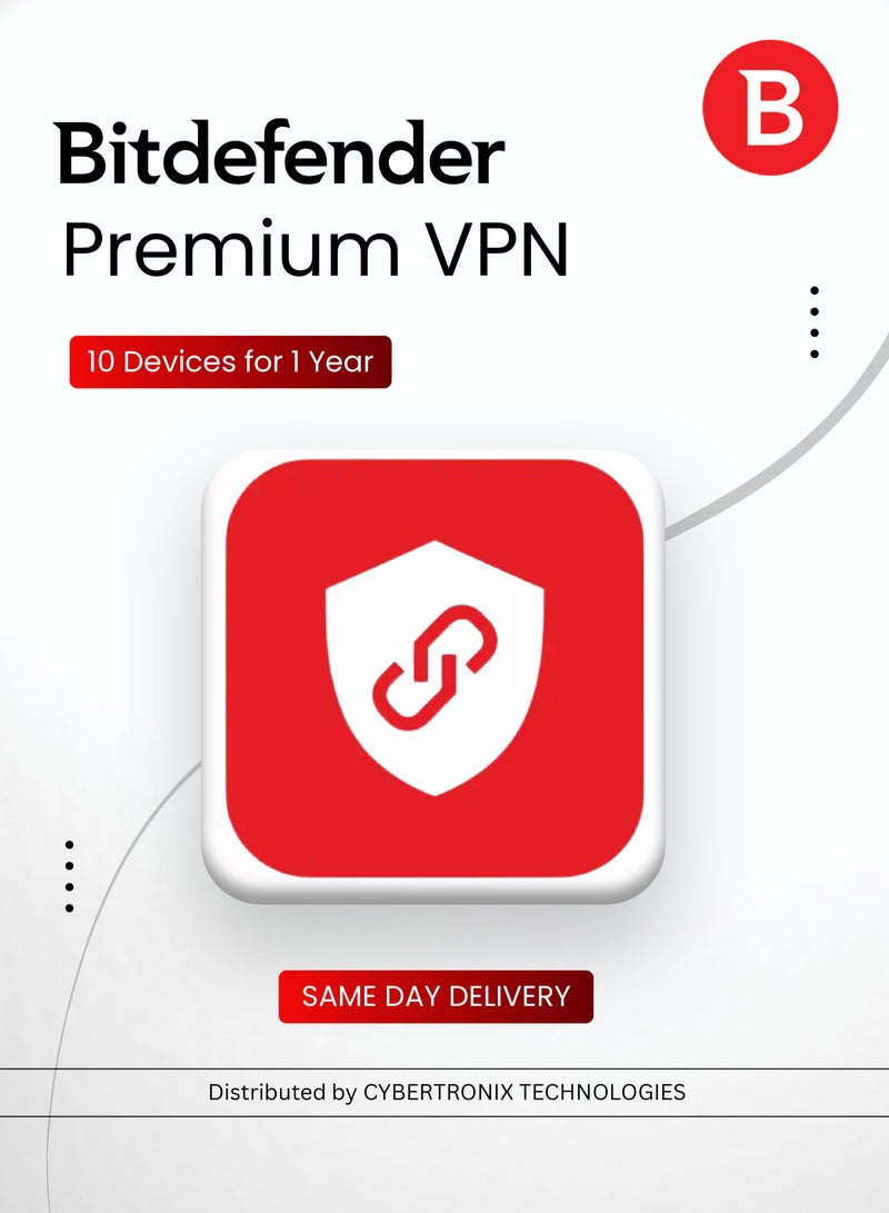 BITDEFENDER Bitdefender Premium VPN | 10 Devices for 1 Year | Digital License | SAME DAY DELIVERY