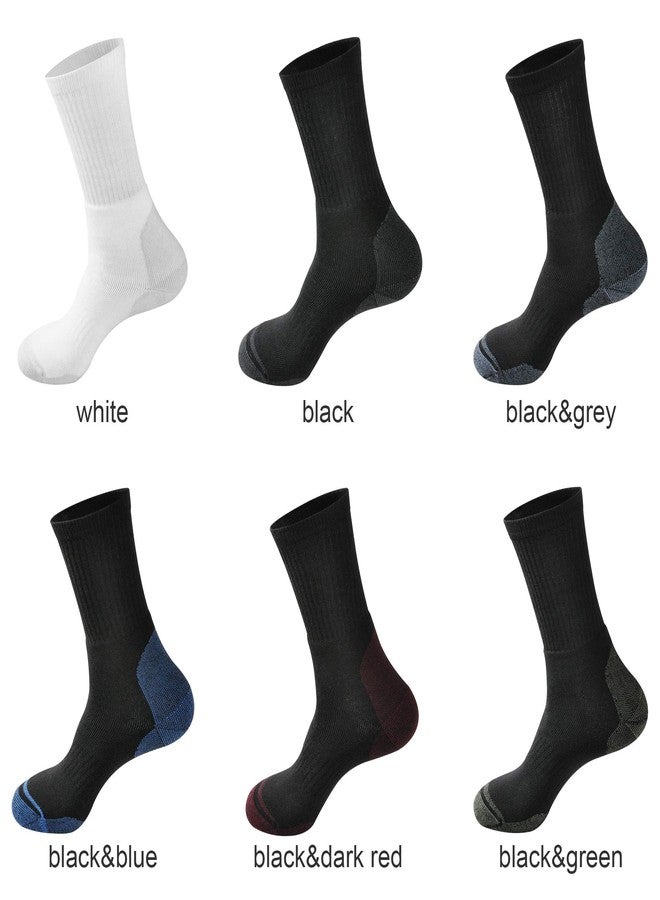 ECOEY Men's Work Boots Athletic Running Crew Socks, Dry-Tech Moisture Wicking Heavy Cushion 8 Pairs (Black+Blue, US Shoe Size: Men 9.5-11.5/Women 11-13) - Image 5