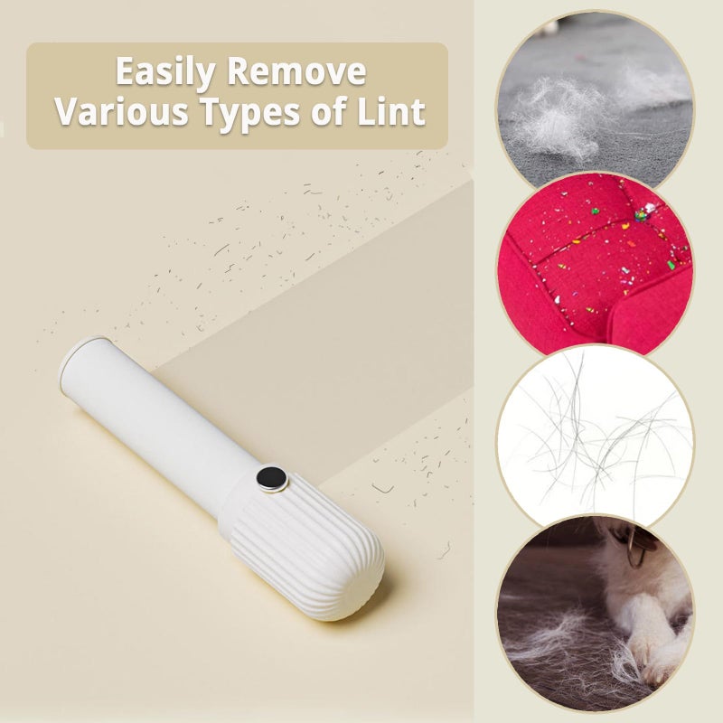 Sgdazo Compact Lint Roller with 150 Sheets - Portable Pet Hair Remover for Clothes, Furniture, and Travel Essentials Household Use, 1 Handle+5 Roller Refills (White) - Image 5