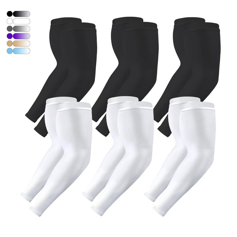 Feeke Arm Sleeves for Men and Women, UV Protection Cooling Arm Sleeves, 4-Pairs Anti-Slip Compression Sun Sleeves - Image 1