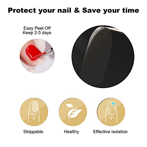 Shanrya Nail Guard, Manicure Nail Art Stickers Self Adhesive Nail Tips Guides Easy To Remove Protective Long Lasting Manicure Protector Tools for Household, Nail Salon - Image 5