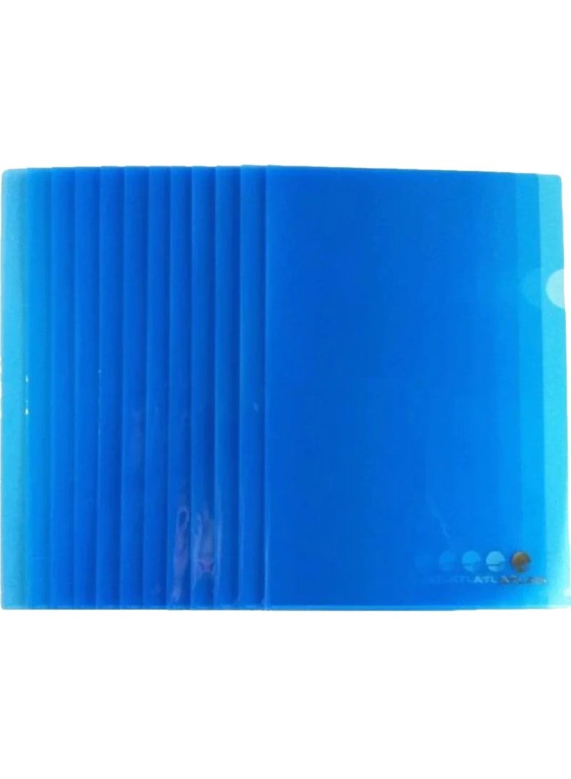 ATLAS مجلد شفاف مقاس A4 مكون من 12 قطعة باللون الأزرق
